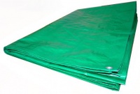 Тент "Тарпаулин" укрывочный 3x4 м с люверсами (120 г/м.кв, светло-зеленый/серебристый)